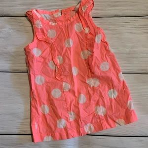 Carters 2T Hot Coral White Polka Dot Shirt Dress